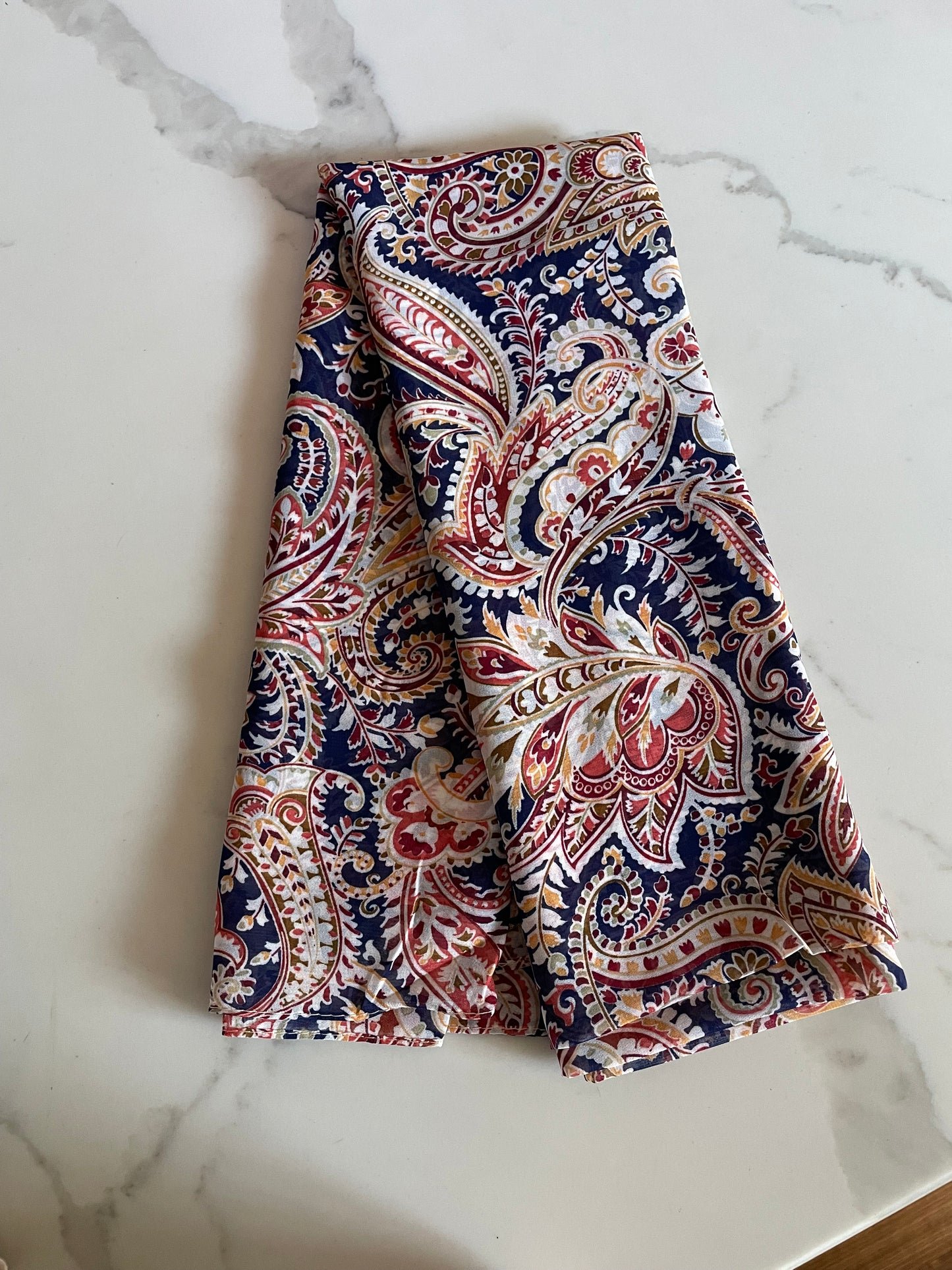 Chiffon Square - Navy Print